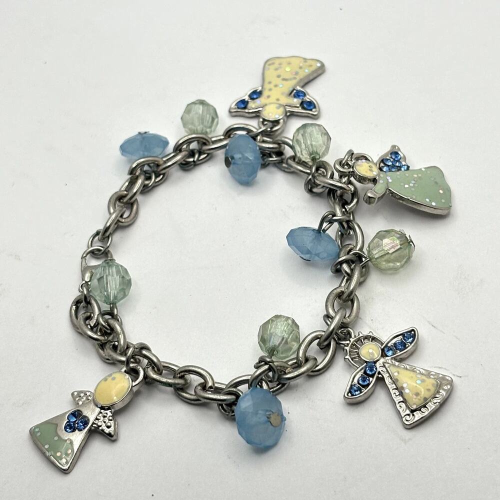 Silver & Blue Angel Bracelet